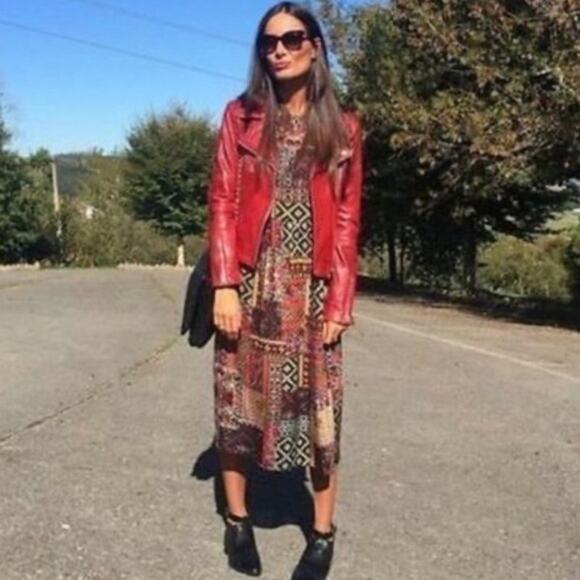 Zara Woman Patchwork Print Maxi Dress Size XS - Picture 5 of 5